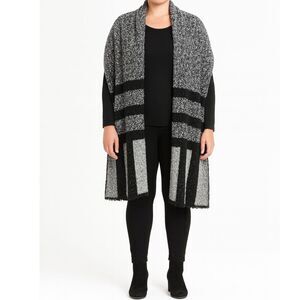 Express Women's black and white shawl wrap OS